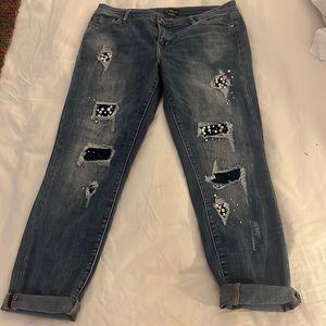 Distressed embellished Bebe denim size 30